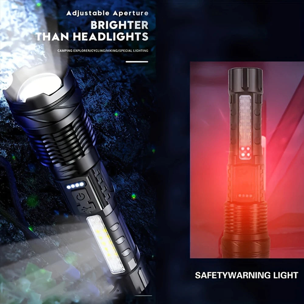 2 Rechargeable Led Flashlights With 7 Light Modes