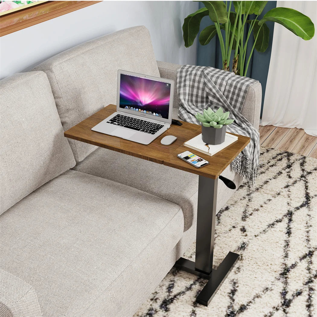 Adjustable Height Bedside Laptop with Hidden Wheels