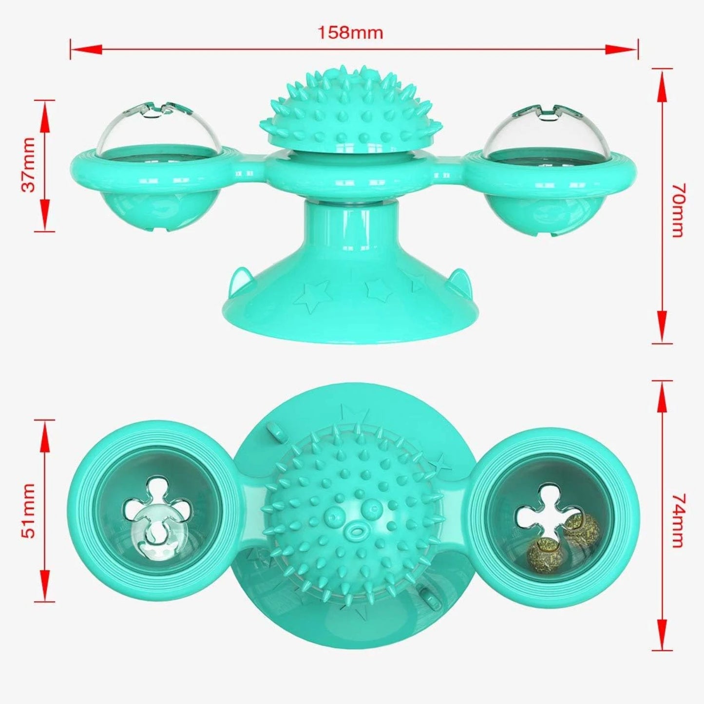 Interactive Cat Toy with Catnip, Suction Cup