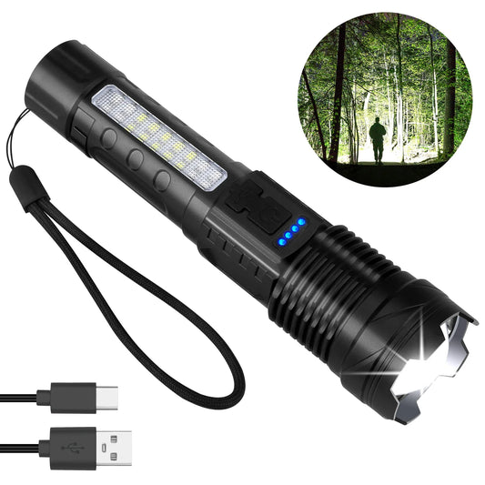 Rechargeable Tactical Flashlight, Ultra Bright Waterproof Zoomable