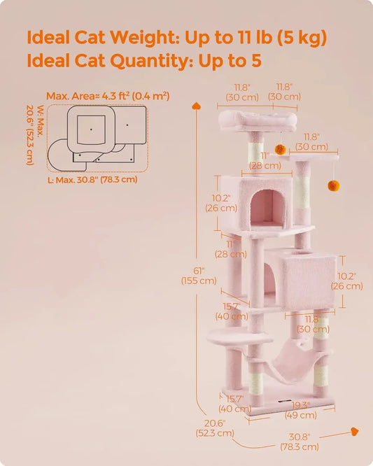 61 Inch Cat Tower for Indoor Cats