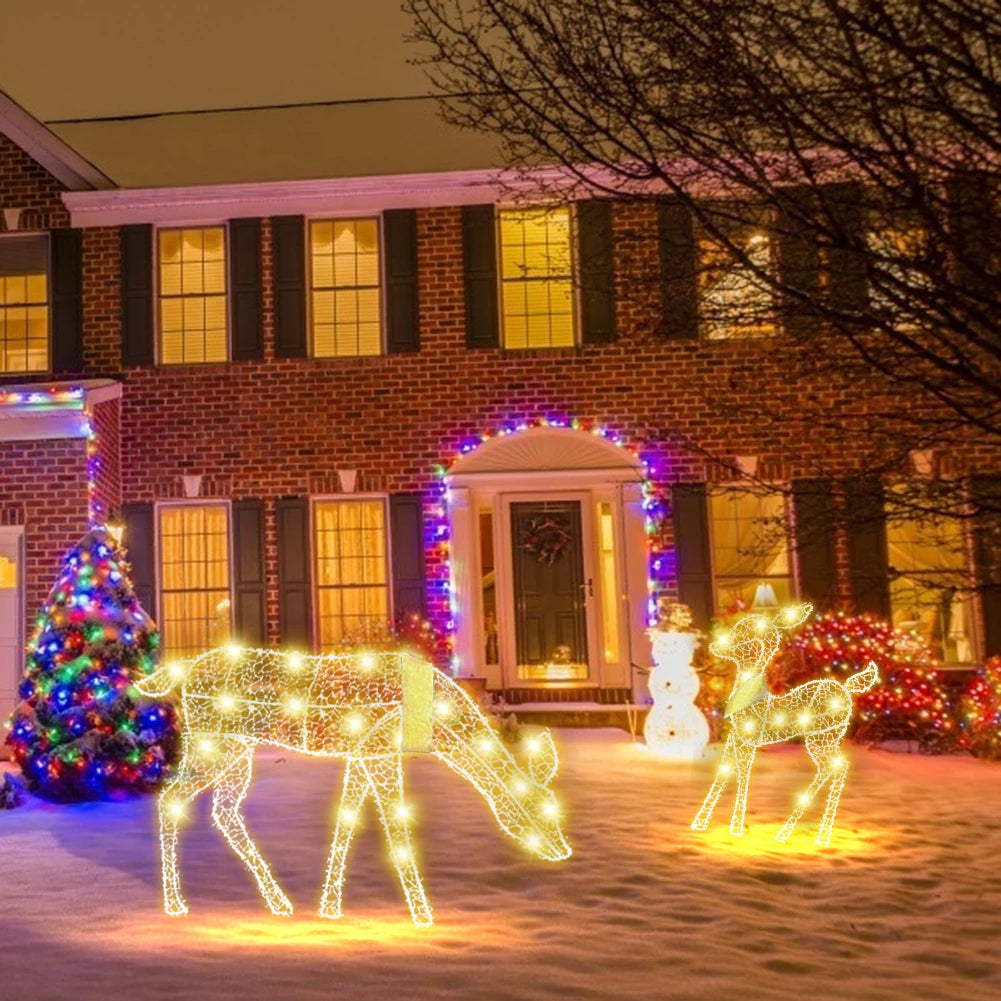 3pcs Lighted Reindeer Family Indoor Or Outdoor