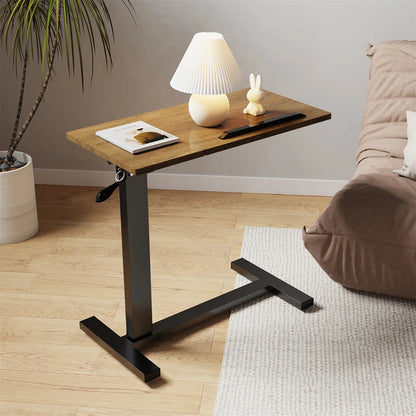 Adjustable Height Bedside Laptop with Hidden Wheels