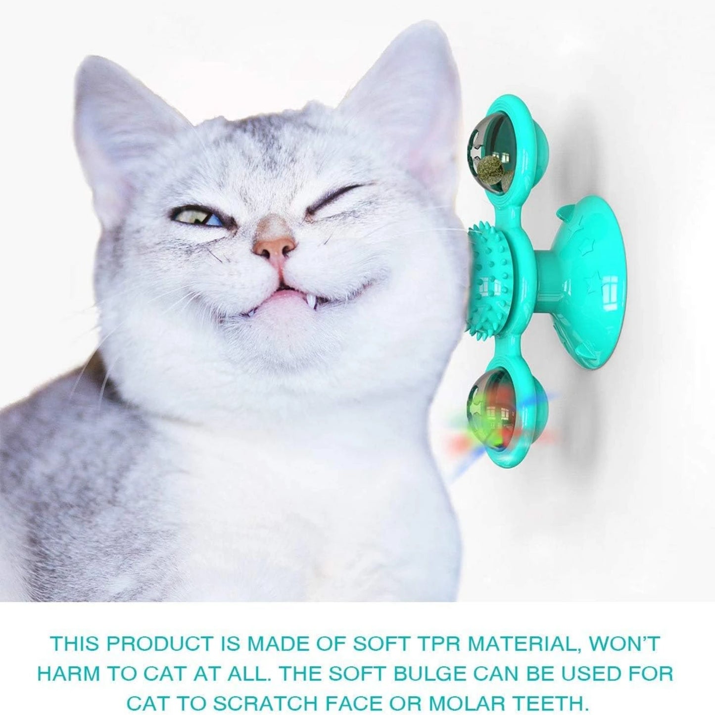 Interactive Cat Toy with Catnip, Suction Cup
