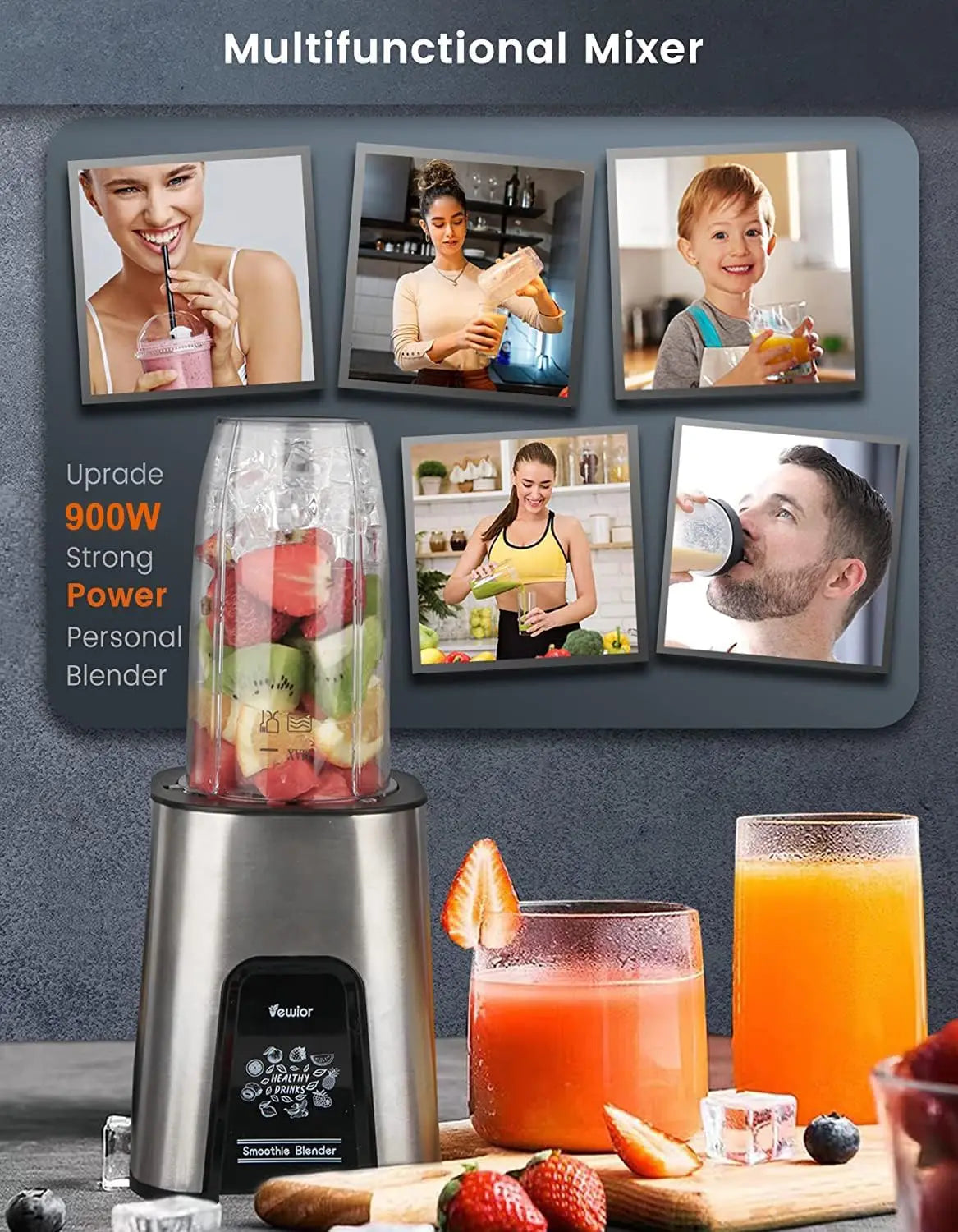 Personal Smoothie Blender with 23oz+10oz Blender Cups