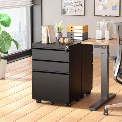 Metal File Cabinet 3 Drawer with Wheels