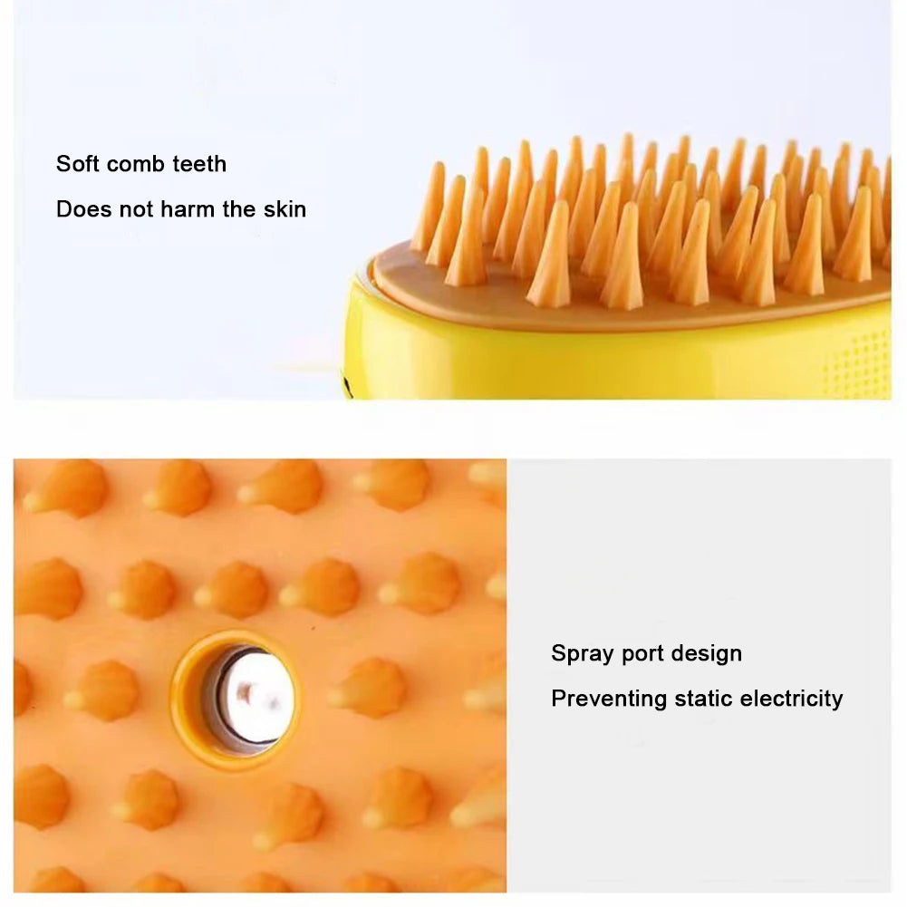 3 In 1 Grooming Brush Dog  Self Cleaning, Steam
