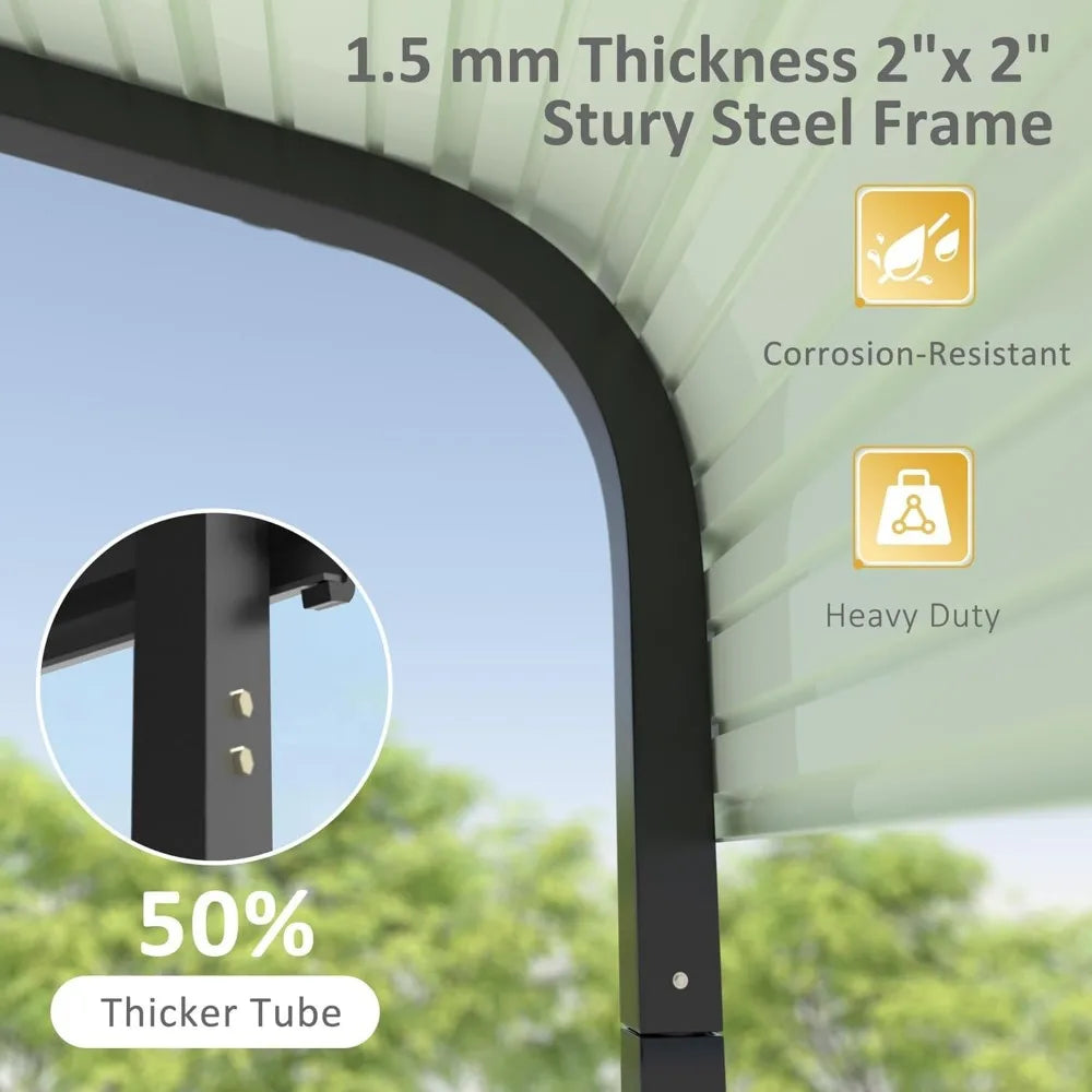 Galvanized Metal Carport, 20' x 20' for Car Garage Shelter