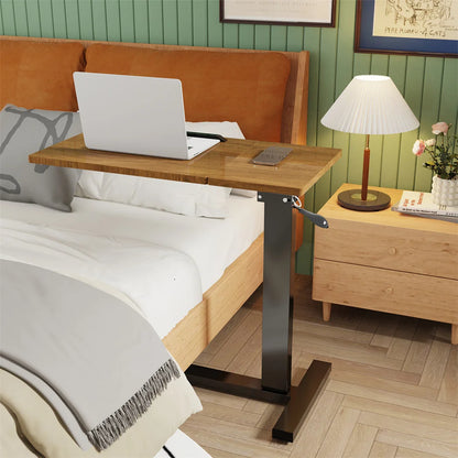 Adjustable Height Bedside Laptop with Hidden Wheels