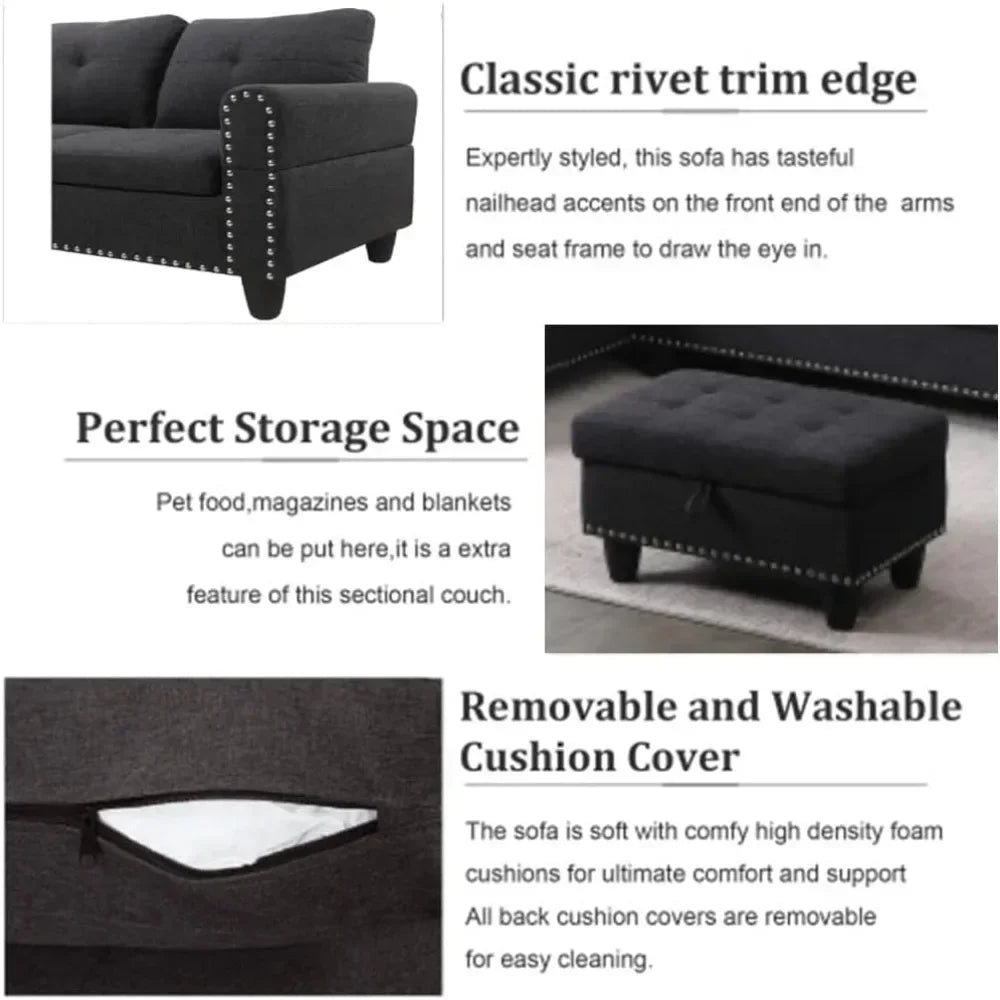 L-Shaped Modular Sofa