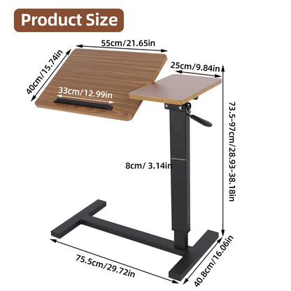 Adjustable Height Bedside Laptop with Hidden Wheels