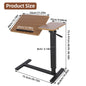 Adjustable Height Bedside Laptop with Hidden Wheels