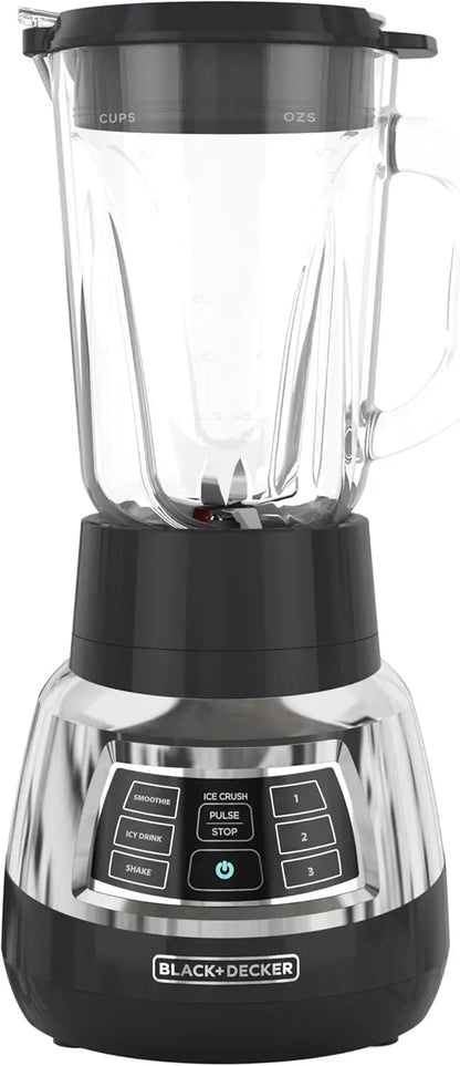 Quiet Stainless Steel Blender with Glass Cup