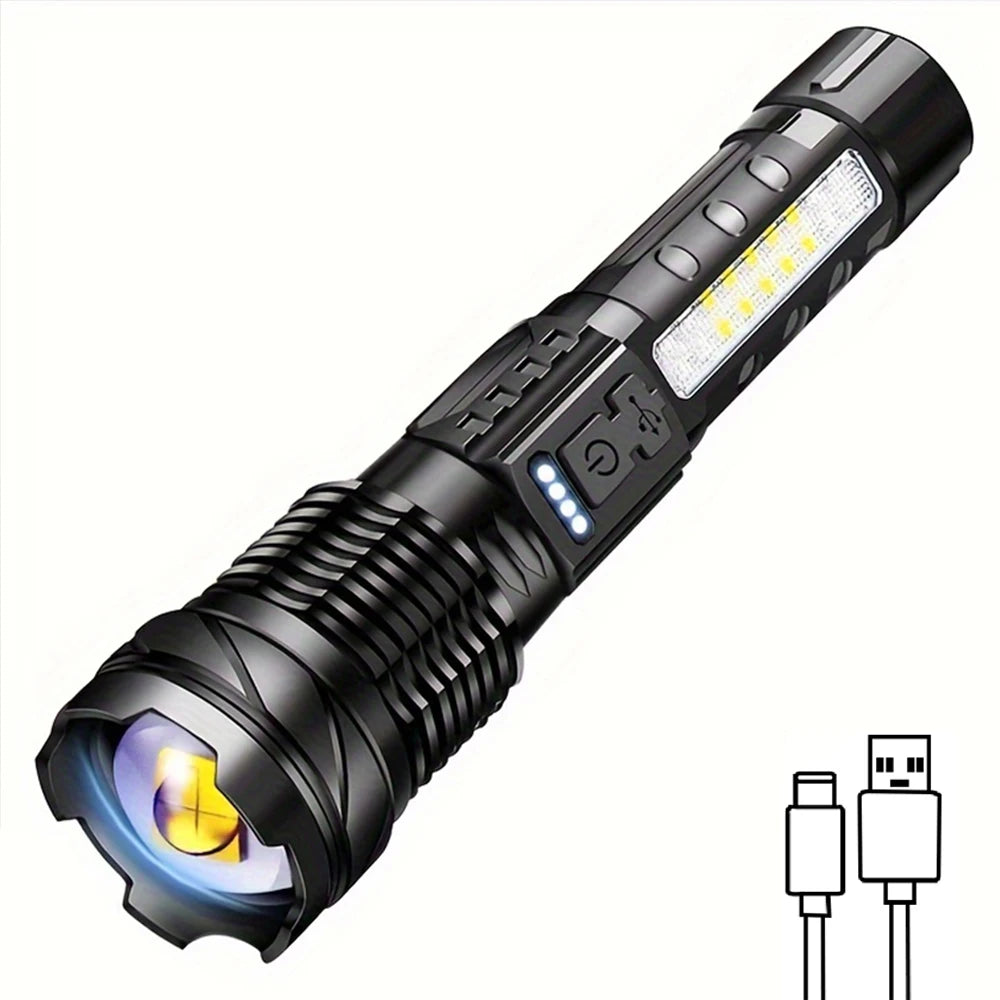 2 Rechargeable Led Flashlights With 7 Light Modes