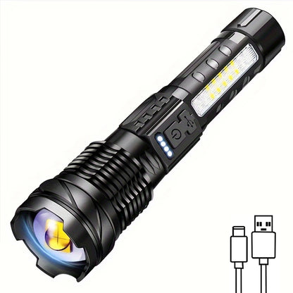 2 Rechargeable Led Flashlights With 7 Light Modes